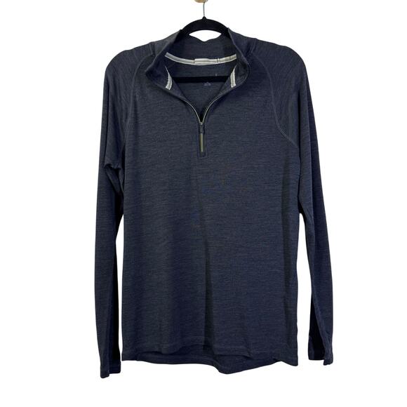 SMARTWOOL Base Layer MED Quarter Zip Merino Wool Top Pullover Contrasting Zipper - Picture 2 of 12